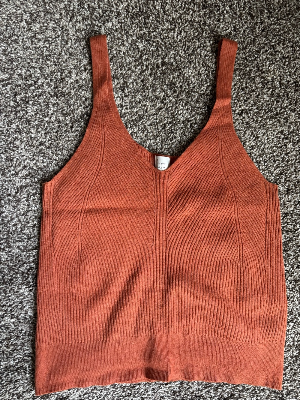A New Day Sweater Tank w/ Matching Cardigan - Rust